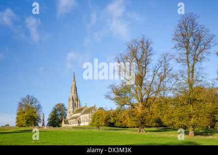 St. Marys Church in Studley Royal Park in der Nähe von Ripon, Nordyorkshire. Stockfoto