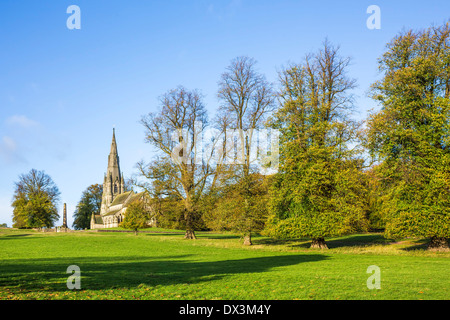 St. Marys Church in Studley Royal Park in der Nähe von Ripon, Nordyorkshire. Stockfoto