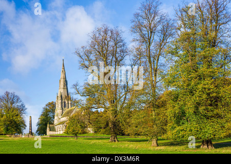 St. Marys Church in Studley Royal Park in der Nähe von Ripon, Nordyorkshire. Stockfoto