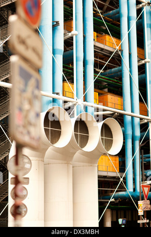 Centre Georges Pompidou Architekturdetail, Paris, Frankreich Stockfoto