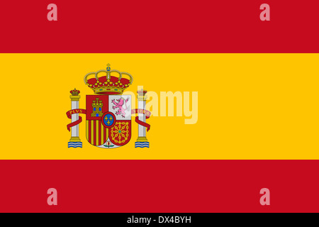 Offizielle Flagge der Nation Spanien Stockfoto