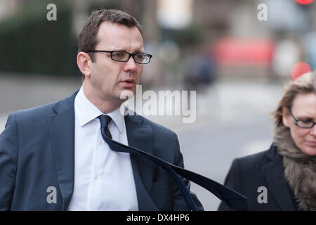 18. März 2014. Old Bailey, London, UK. Die Studie des ehemaligen News International Chief Executive Rebekah Brooks, Andy Coulson und andere im Zusammenhang mit angeblichen Handy-Hacker in der ehemaligen Zeitung News der Welt, weiterhin im Old Bailey, London. Im Bild: ANDY COULSON. Bildnachweis: Lee Thomas/Alamy Live-Nachrichten Stockfoto