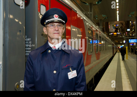 Wiedereröffnung des Zuges Moskau - Berlin - Paris Stockfoto