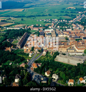 Luftaufnahmen der Stadt Phalsbourg Elsass Frankreich Stockfoto