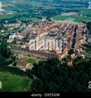 Luftaufnahmen der Stadt Phalsbourg Elsass Frankreich Stockfoto