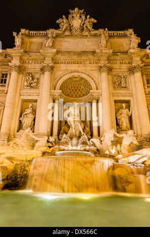 Oceanus von Pietro Bracci, Trevi-Brunnen, Fontana di Trevi, Entwurf von Nicola Salvi, 1732-1762, späten Barock, Rom, Latium, Italien Stockfoto