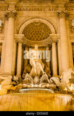 Oceanus von Pietro Bracci, Trevi-Brunnen, Fontana di Trevi, 1732-1762, Spätbarock, Rom, Latium, Italien Stockfoto