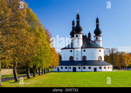 Trinity Kirche Kappl, Herbst Bäume in der Nähe von Waldsassen, Bayern, Deutschland Stockfoto