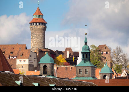 Sinwellturm Turm, Teil der Nürnberger Kaiserburg, Nürnberg, Mittelfranken, Franken, Deutschland Stockfoto