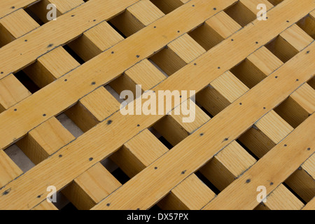 Raster der eine hölzerne Lukendeckel auf der USS Constitution, im Hafen von Charlestown, Boston, Massachusetts, USA Stockfoto