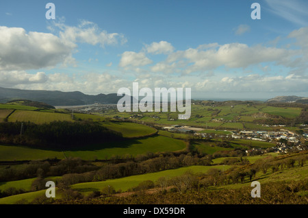 Blick vom Colwyn Heights in Richtung Conwy Stockfoto