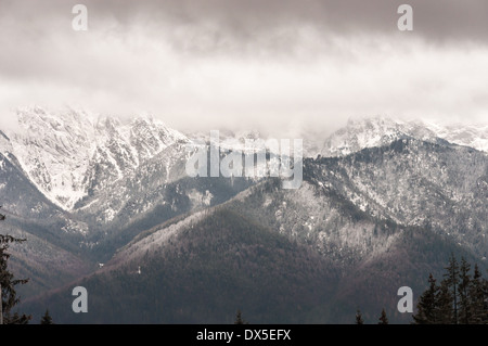 Tatra-Gebirge an bewölkten Tag in Zakopane, Polen Stockfoto