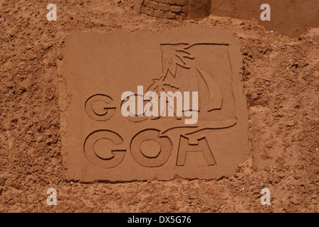 Gehen Goa Kunst in Indien Goa Strand Sand Stockfoto