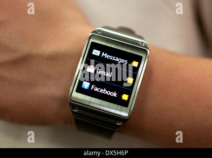 Wearable Technology Show, Olympia, London: Samsung Galaxy Gear Smartwatch Stockfoto