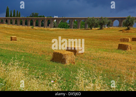 Aqueduto da Agua de Prata, Evora Stockfoto