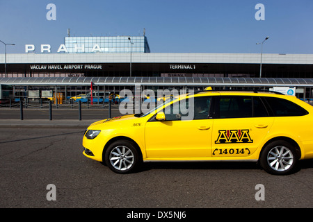 Prag Flughafen Taxi Tschechische Republik Stockfoto