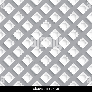Stilvolle Musterdesign mit grauem Hintergrund und weißen Formen Stockfoto