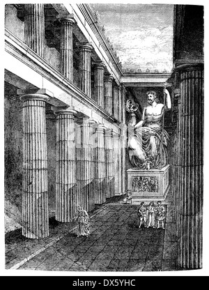 Innere des Tempel des Zeus in Olympia, Griechenland Illustration aus Buch datiert 1878 Stockfoto