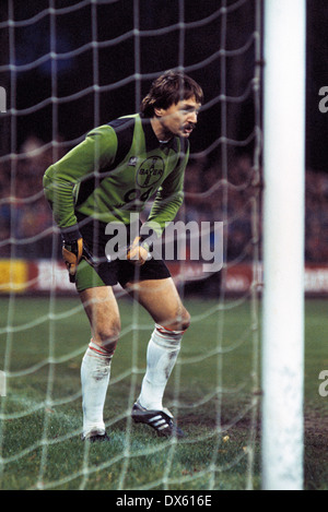 Fußball, 2. Bundesliga Nord, 1978/1979, Grotenburg Stadion, Bayer 05 Uerdingen gegen Bayer 04 Leverkusen 0:0, Szene des Spiels, Torwart Fred-Werner Bockholt (Leverkusen) Stockfoto