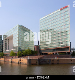 Sitz der einflussreichen Zeitschrift und Verlag Haus Der Spiegel in Hamburg, Deutschland im Juli 2013. Stockfoto