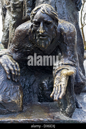 Detail der Bildhauer Luis Sanguino "Zuwanderer" in Battery Park, New York Stockfoto