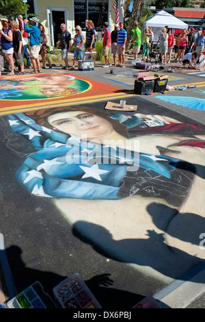 Sarasota Chalk Festival historische Burns Square Florida Legacy of Valor uns Stockfoto