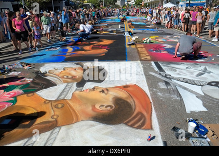 Sarasota Chalk Festival historische Burns Square Florida Legacy of Valor uns Stockfoto