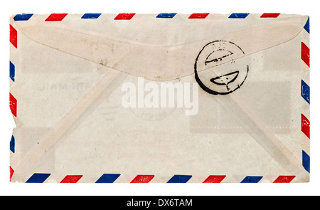 Vintage Luftpost Umschlag. Retro-Post-Brief. Grunge Hintergrund Stockfoto