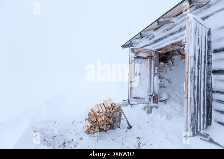 Brennholz für die Anfertigung einer Feuer, Lappland, Enontekiö, Finnland, EU bereit Stockfoto