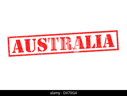 Australien-Stempel auf einem weißen Hintergrund. Stockfoto