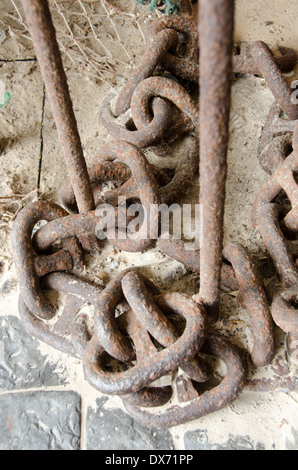 Haufen von alten rostigen Kette Stockfoto