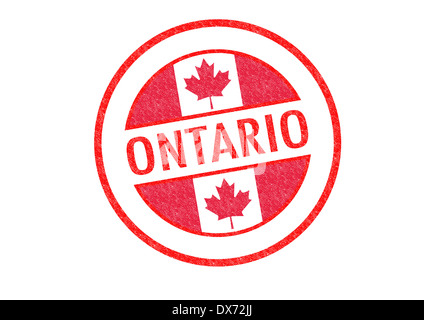 Reisepass-Stil ONTARIO Stempel auf einem weißen Hintergrund. Stockfoto