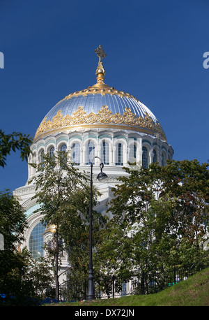 Orthodoxen Marine-Kathedrale des Heiligen Nikolaus in Kronshtadt, St. Petersburg Russland Stockfoto