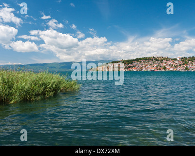 Die UNESCO-geschützte Stadt und See von Ohrid, Mazedonien Stockfoto