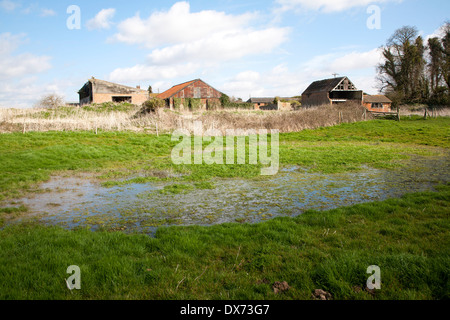 Tau Teich traditionelle Methode zur Wassergewinnung und -Speicherung, Ramsholt, Suffolk, England Stockfoto