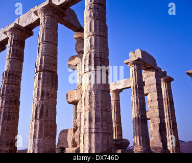 der Poseidontempel am Kap Sounion Attika-Griechenland Stockfoto