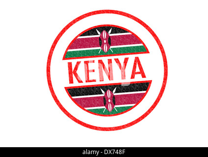 Reisepass-Stil Kenia Stempel auf einem weißen Hintergrund. Stockfoto
