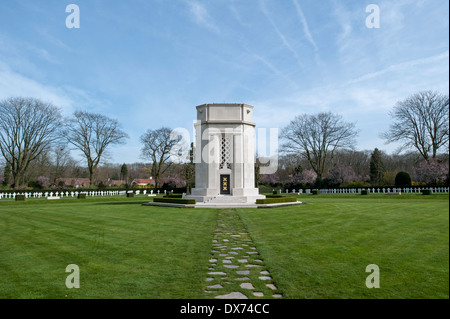 Die WW1 Flanders Feld amerikanischen Friedhof und Denkmal in Waregem, der einzige First World War One US Militärfriedhof in Belgien Stockfoto