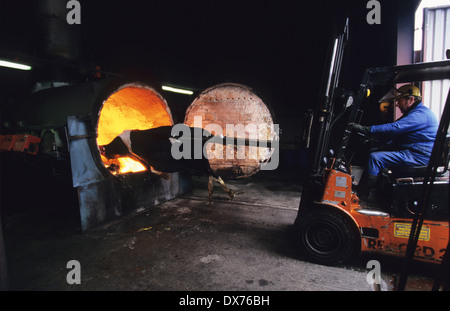 Verbrennung von Kuh-Korpus mit vermuteten BSE, Rinderwahnsinn. Midlands, Großbritannien Stockfoto