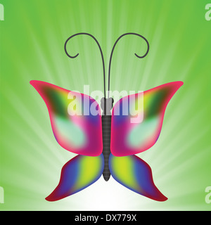 Bunte Illustrationen mit Schmetterling für Ihr design Stockfoto