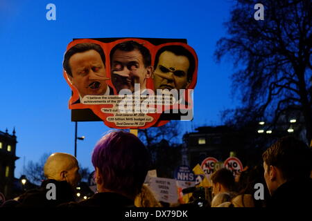 London, UK. 19. März 2014. Menschen versammelten sich vor Downing St ein Personen Haushalt zu fordern. Bildnachweis: Rachel Megawhat/Alamy Live-Nachrichten Stockfoto