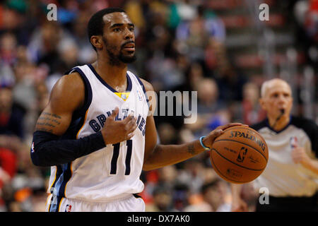 15. März 2014: Memphis Grizzlies guard Mike Conley (11) in Aktion während der NBA-Spiel zwischen den Memphis Grizzlies und die Philadelphia 76ers im Wells Fargo Center in Philadelphia, Pennsylvania. Die Memphis Grizzlies gewann 103-77. Christopher Szagola/Cal-Sport-Medien Stockfoto