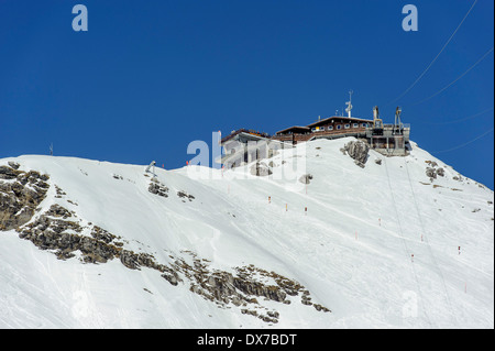 Seilbahn auf die Bergstation der Mt.Nebelhorn in der Nähe von Oberstdorf, Allgäu, Bayern, Deutschland Stockfoto