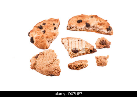 Cookies auf weißem Hintergrund Stockfoto