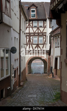 Stadtansicht von Miltenberg, einer kleinen Stadt in Süddeutschland Stockfoto