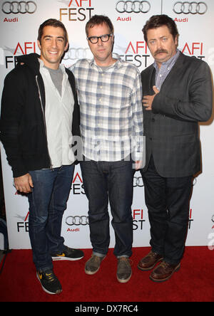 Jonathan Togo, Bob Byington, Nick Offerman AFI Fest - "On The Road" - Herzstück Gala Screening - Ankünfte Los Angeles, Kalifornien - 03.11.12 mit: Jonathan Togo, Bob Byington, Nick Offerman wo: Hollywood, Kalifornien, Vereinigte Staaten, wann: 3. November 2012 Stockfoto