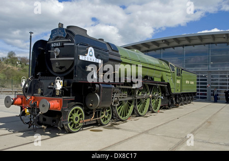 Dampfmaschine Tornado bei der Fortbewegung der National Railway Museum Shildon Durham England Stockfoto