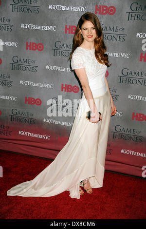 Rose Leslie Teilnahme an der "Game Of Thrones" Staffel 4 premiere Avery Fisher Hall, Lincoln Center am 18. März 2014 in New York City Stockfoto