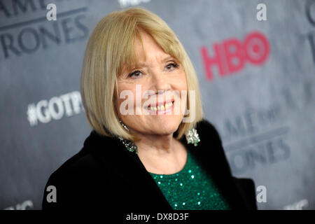 Diana Rigg Teilnahme an der "Game Of Thrones" Staffel 4 premiere Avery Fisher Hall, Lincoln Center am 18. März 2014 in New York City Stockfoto