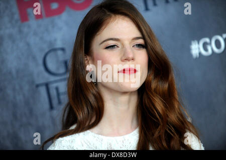 Rose Leslie Teilnahme an der "Game Of Thrones" Staffel 4 premiere Avery Fisher Hall, Lincoln Center am 18. März 2014 in New York City Stockfoto